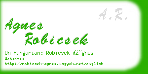 agnes robicsek business card